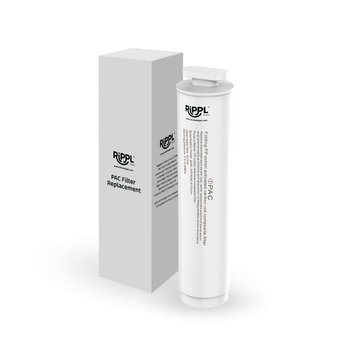 PAC Filter Replacement for Rippl Pure - Essential to Maintain Clean, Pure Water - drinkrippl.com
