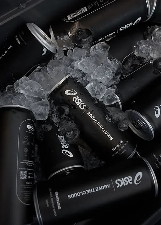 Asics custom branded Rippl cans on ice