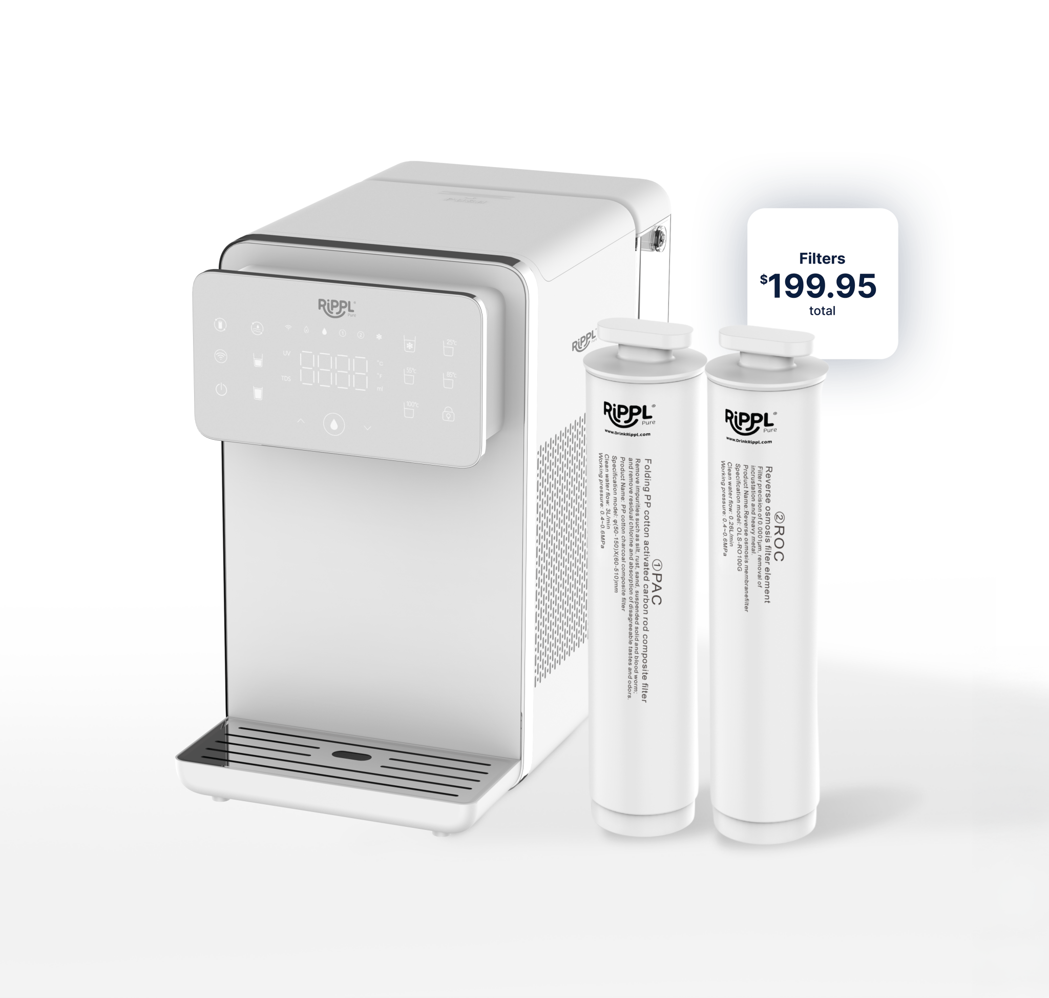 Rippl® Pure Reverse Osmosis Water Filtration System - drinkrippl.com