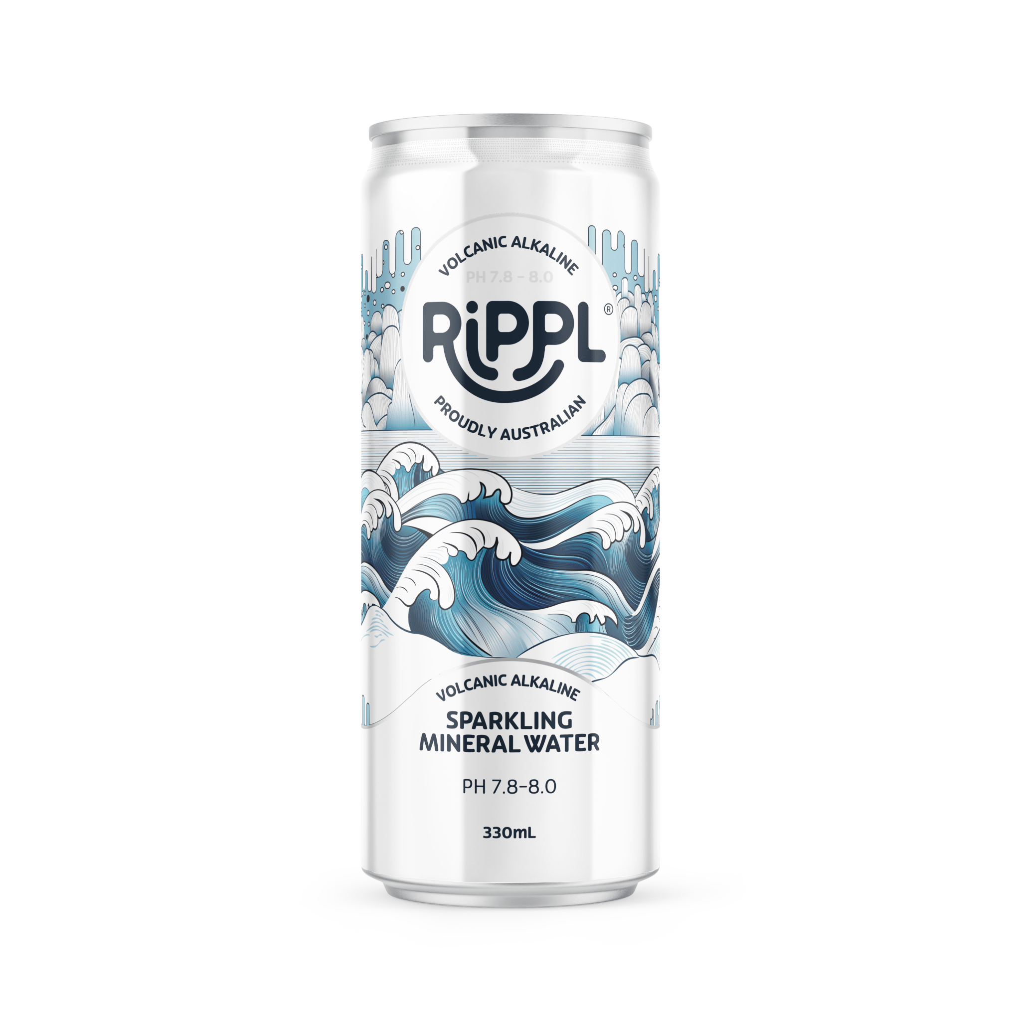 Rippl Wave Sparkling Mineral Water Cans - Sparkling (600ml Custom Bottles) - drinkrippl.com
