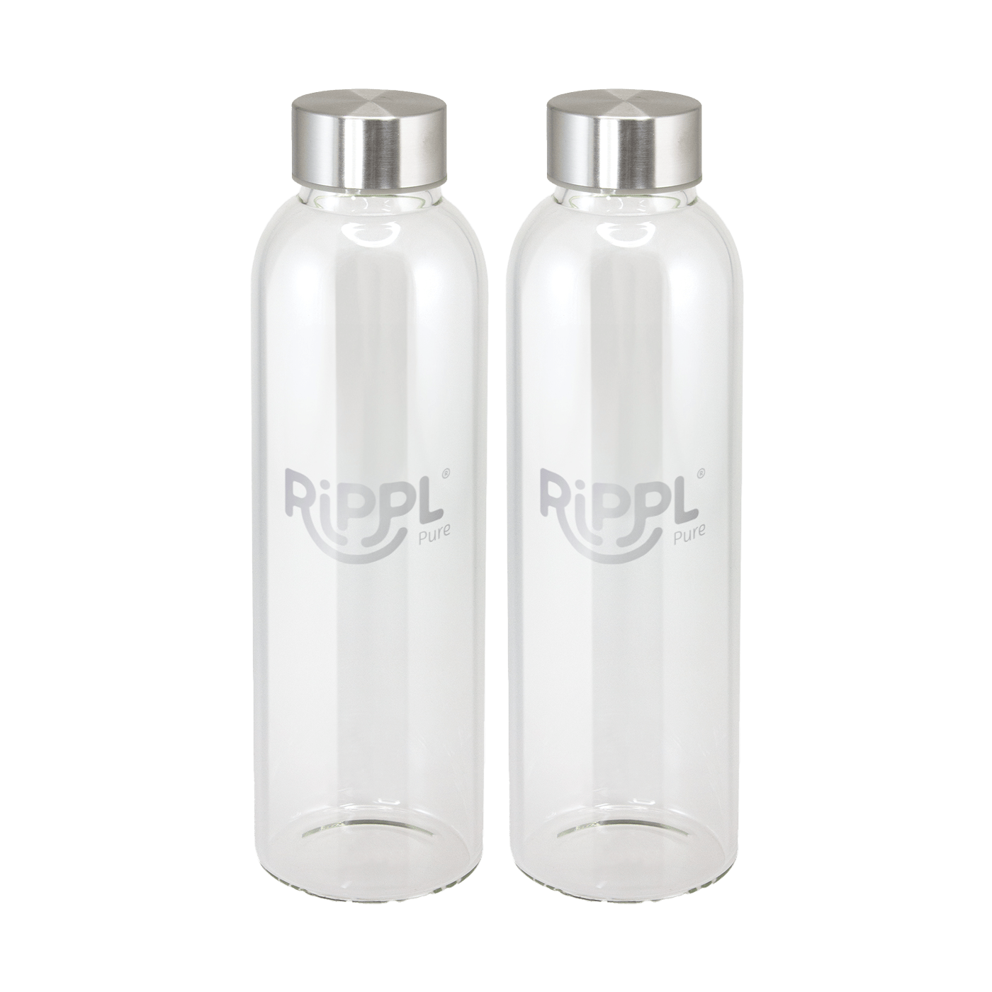 2 Pack Rippl Pure Glass Drink Bottle - 450ml - drinkrippl.com