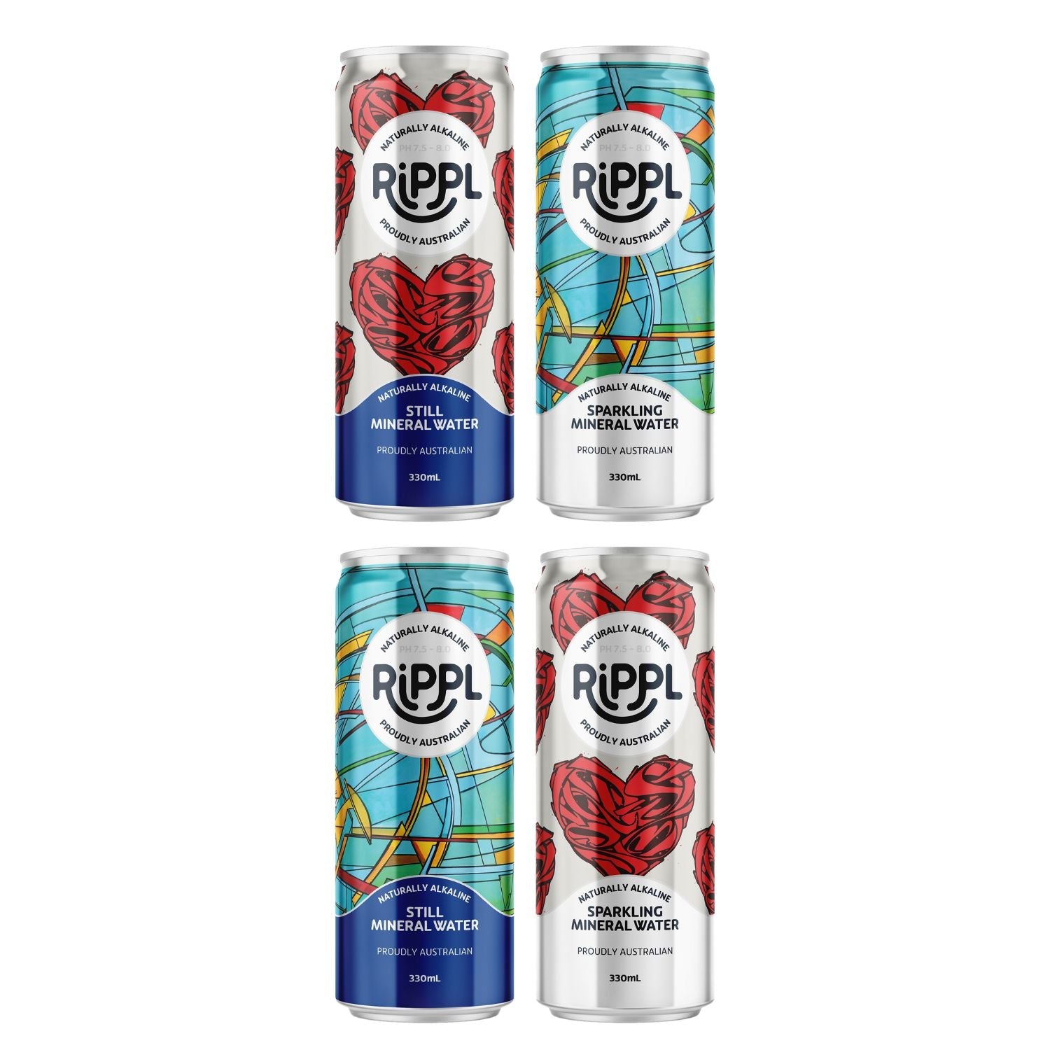 Limited Edition Artist Collection Pack of 12 Mineral Water – 330ml - drinkrippl.com