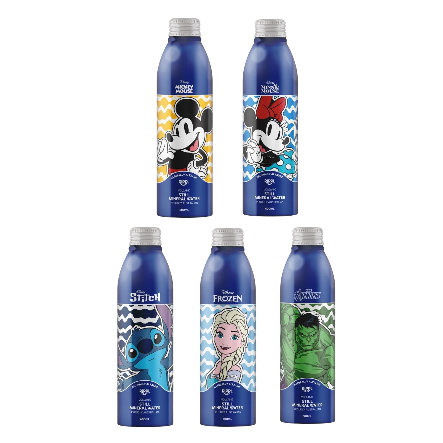 Limited Edition Disney 5 Pack of Still Mineral Water - 600ml - drinkrippl.com