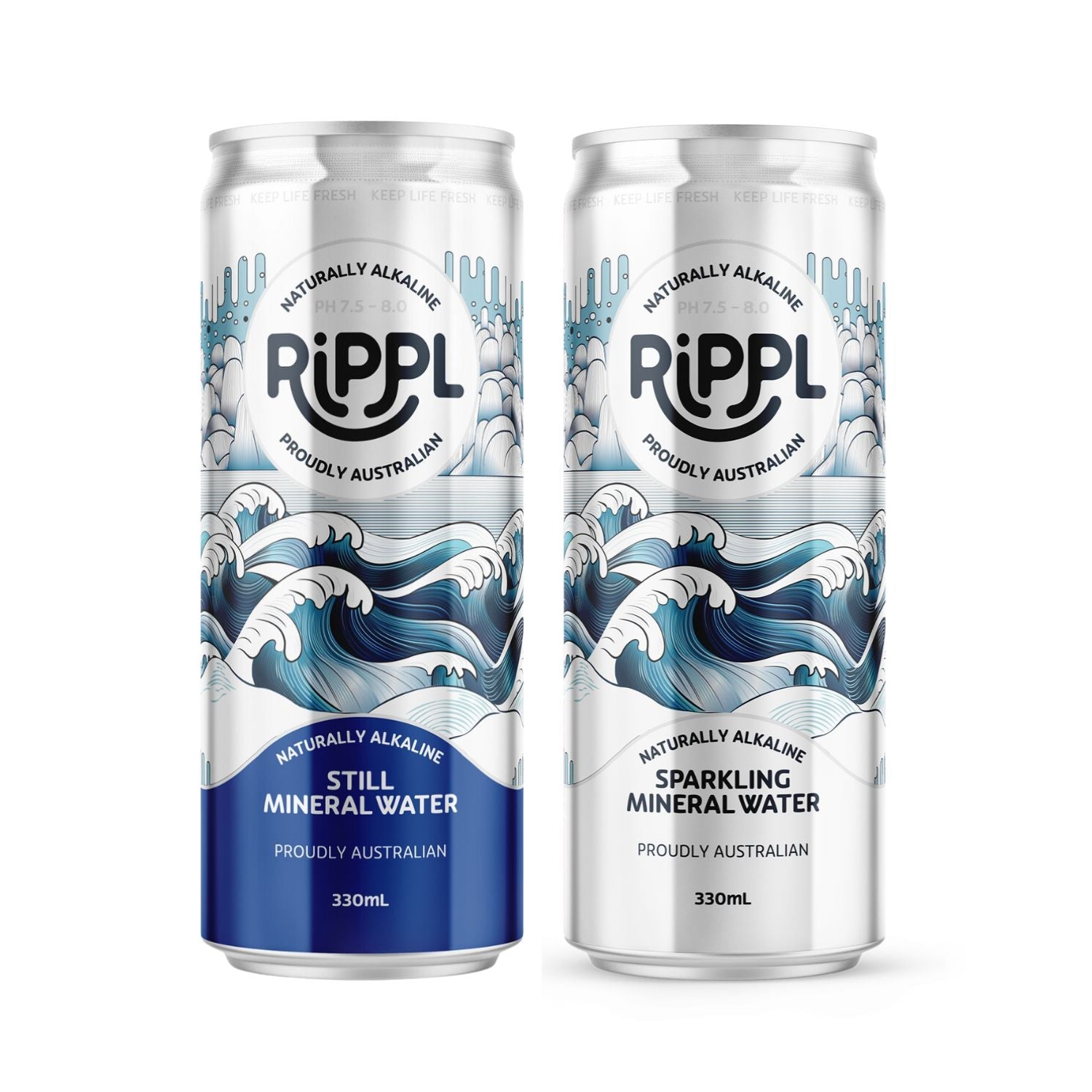 Pack of 12 - Rippl Wave Sparkling & Still Mineral Water - drinkrippl.com